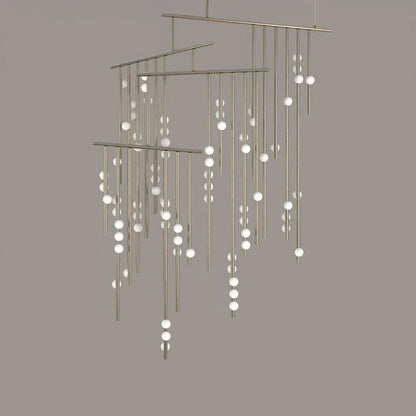 Elegant Brass Glass Drop Chandelier with Adjustable Height & LED Compa