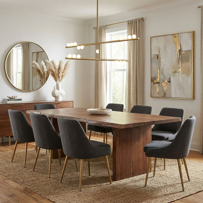 Elegant Brass Glass Drop Chandelier with Adjustable Height & LED Compa