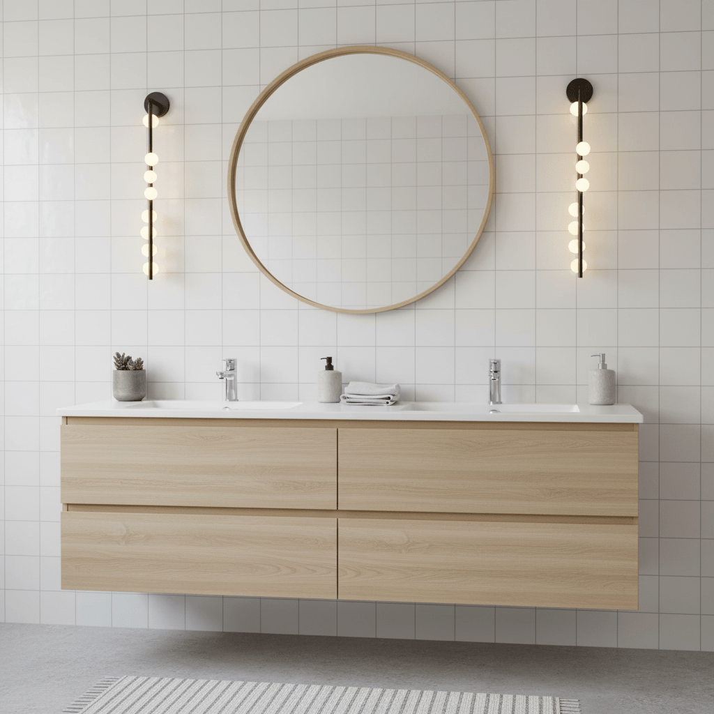 Brass Glass Tube Wall Lamp - Elegant Design with Adjustable Lighting