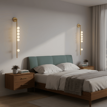 Brass Glass Tube Wall Lamp - Elegant Design with Adjustable Lighting