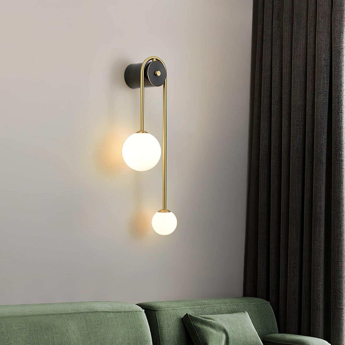 Brass Arc Wall Light - Adjustable Arm & Energy-Efficient LED Design