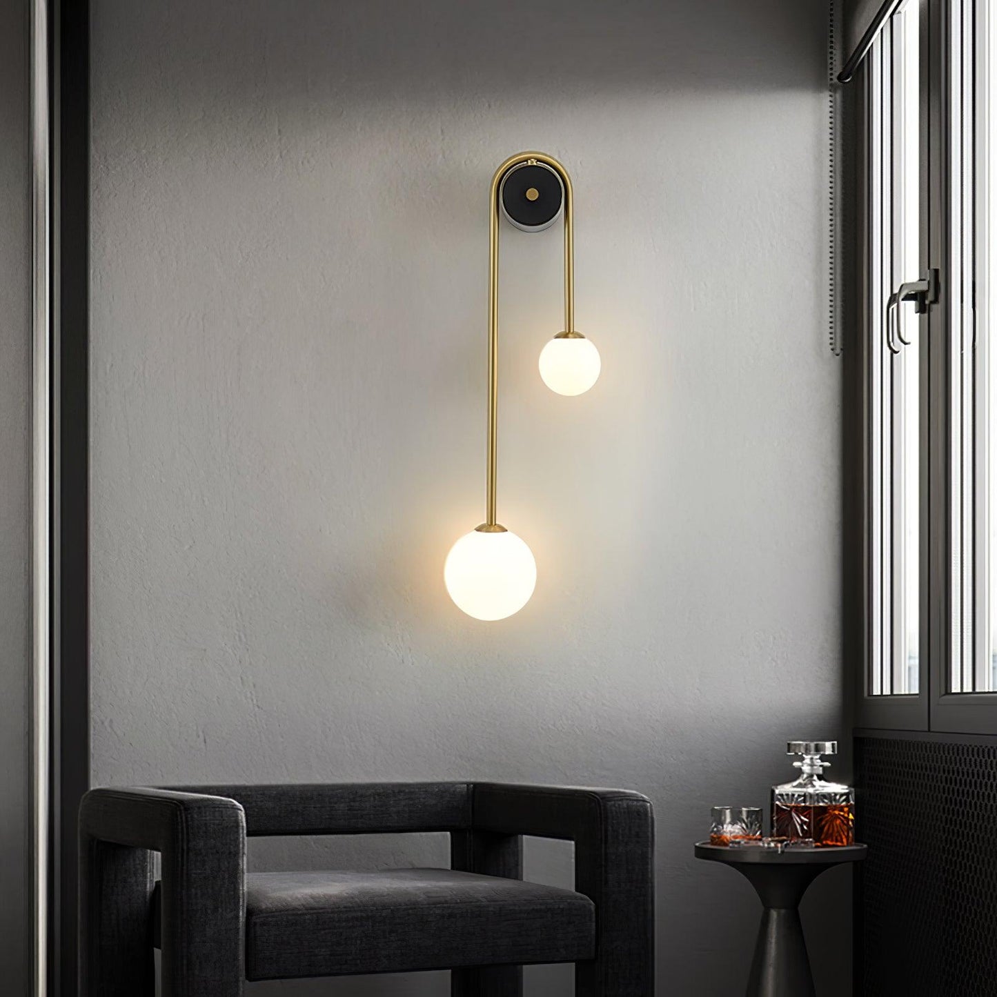 Brass Arc Wall Light - Adjustable Arm & Energy-Efficient LED Design