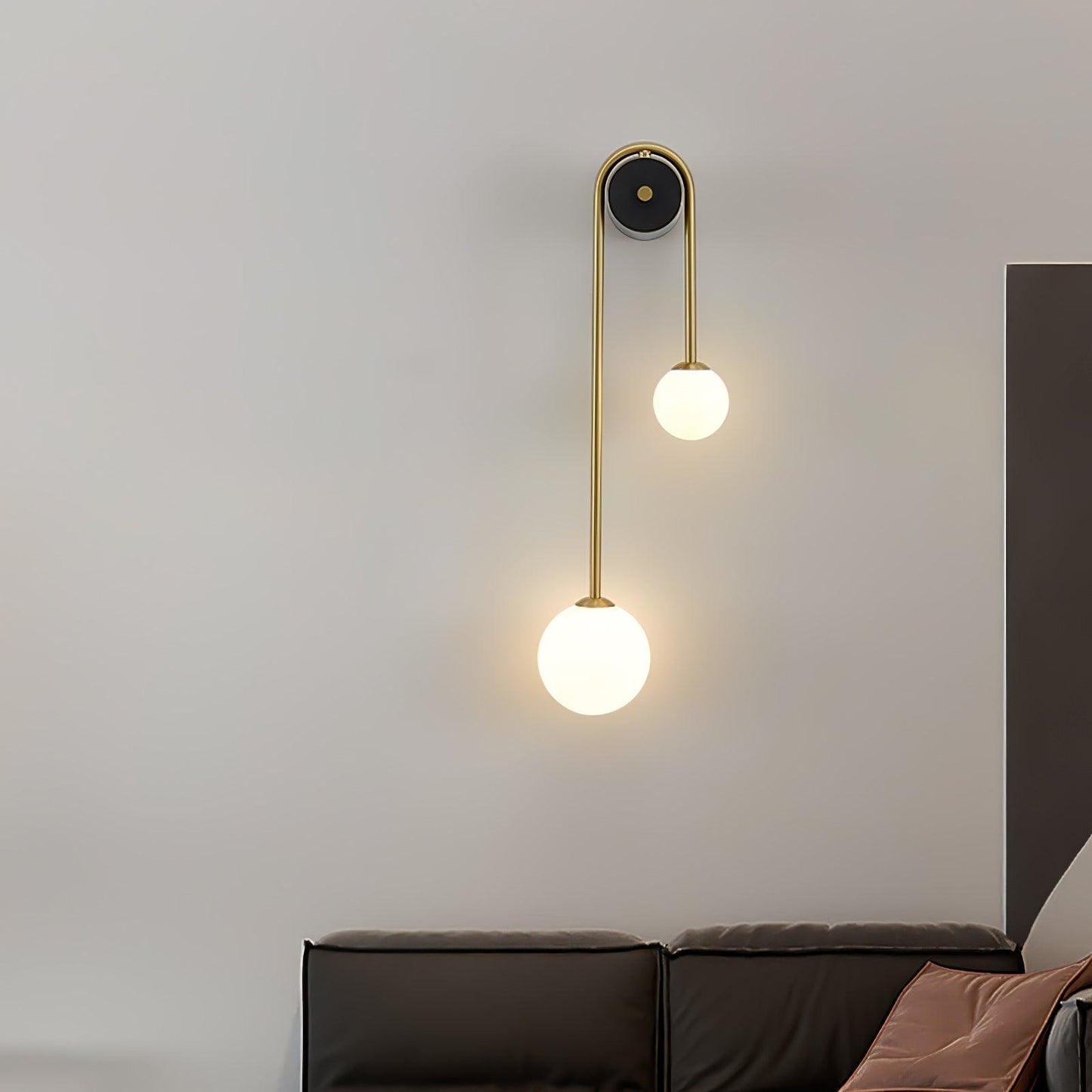 Brass Arc Wall Light - Adjustable Arm & Energy-Efficient LED Design