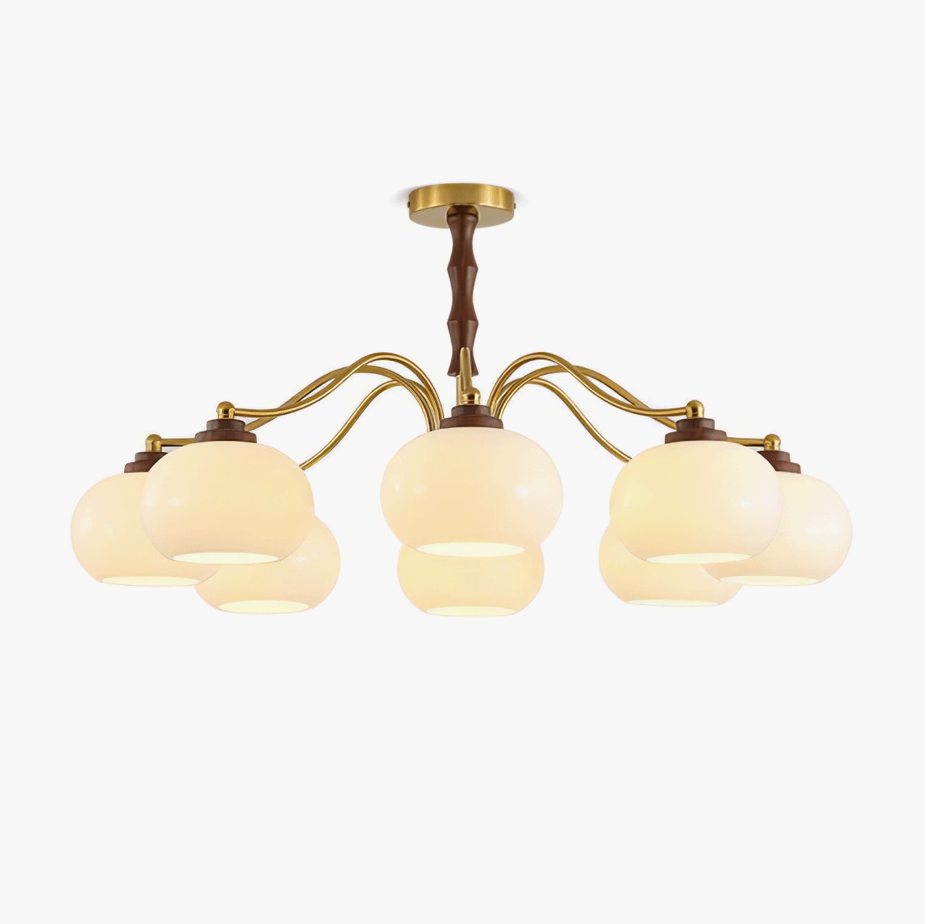 Persimmon Glass Globe Chandelier - Elegant Design & Adjustable Height