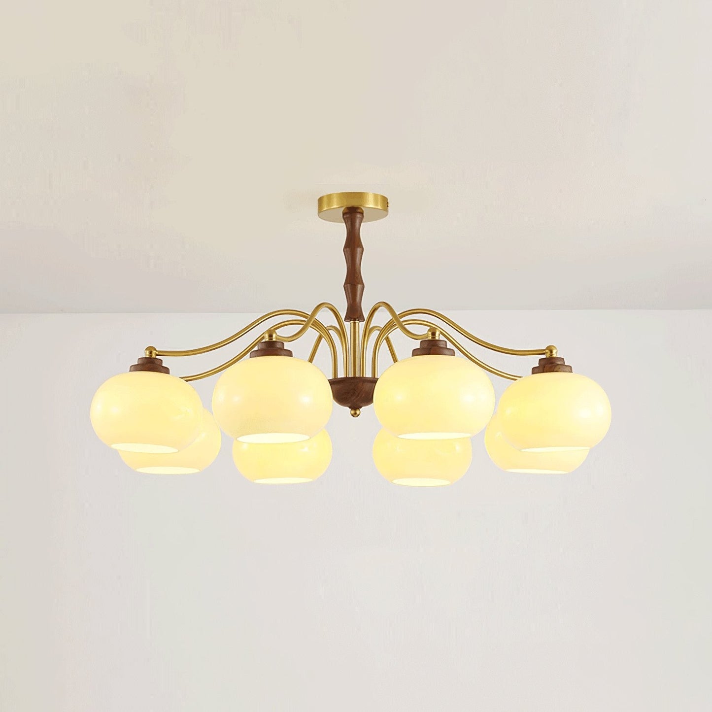 Persimmon Glass Globe Chandelier - Elegant Design & Adjustable Height
