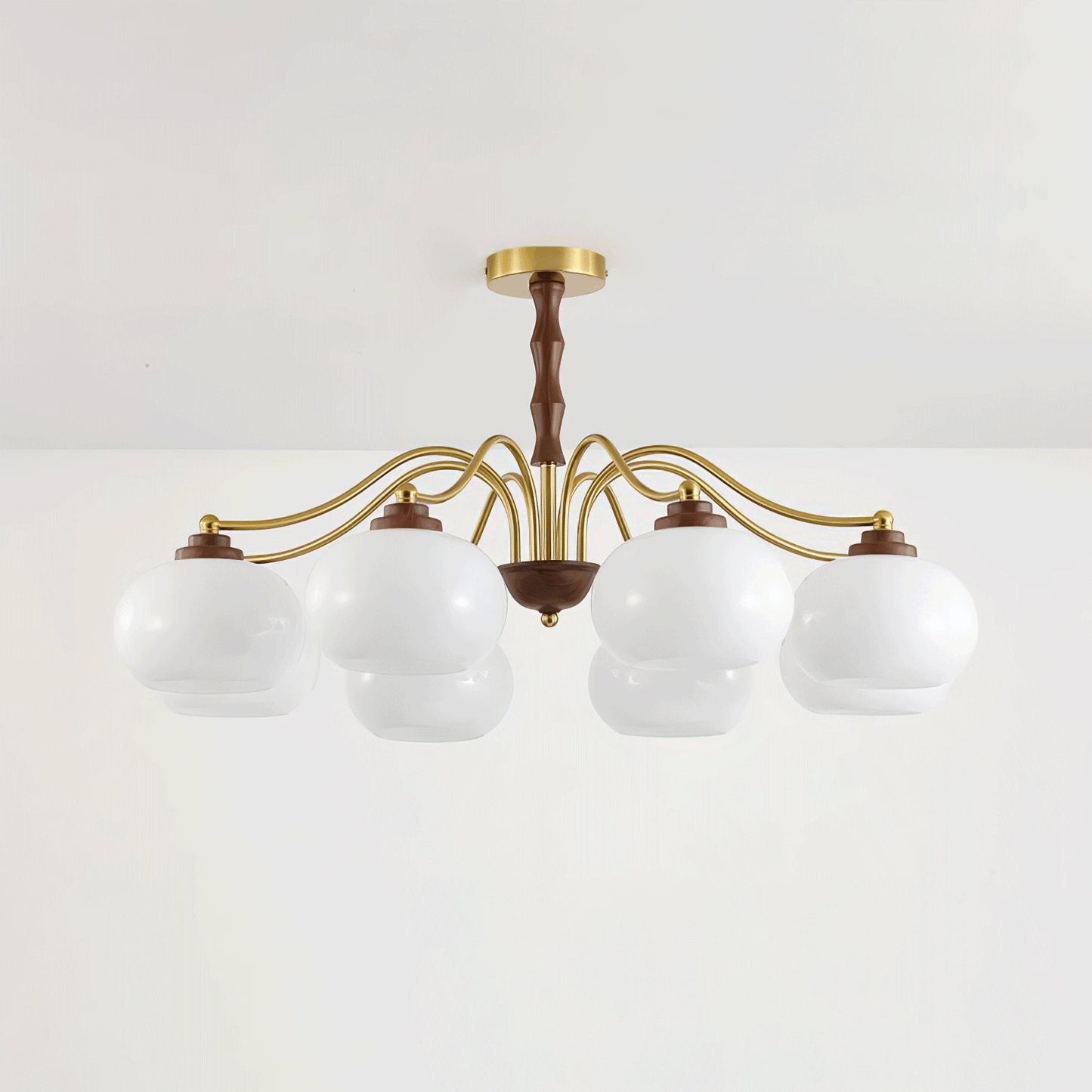 Persimmon Glass Globe Chandelier - Elegant Design & Adjustable Height