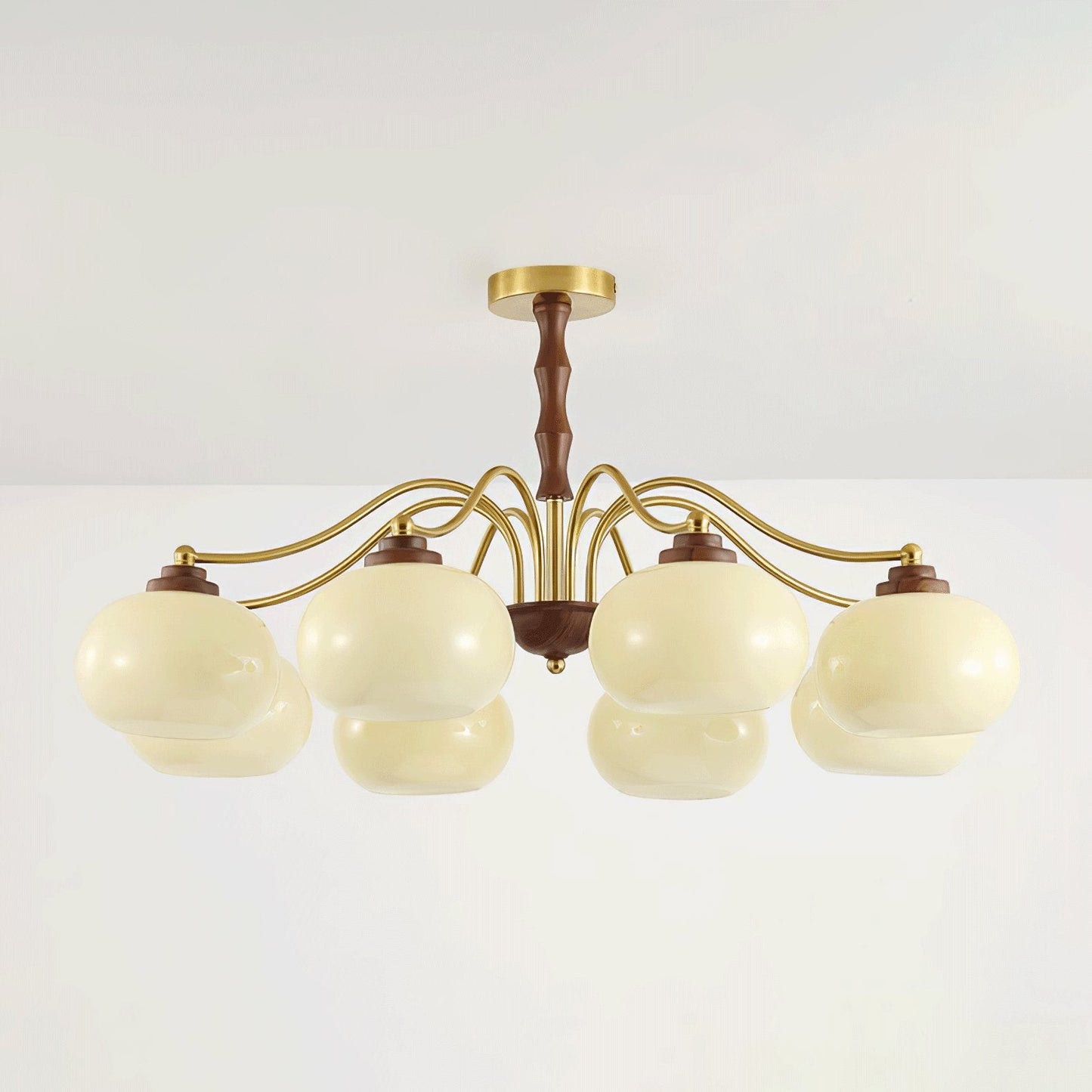Persimmon Glass Globe Chandelier - Elegant Design & Adjustable Height