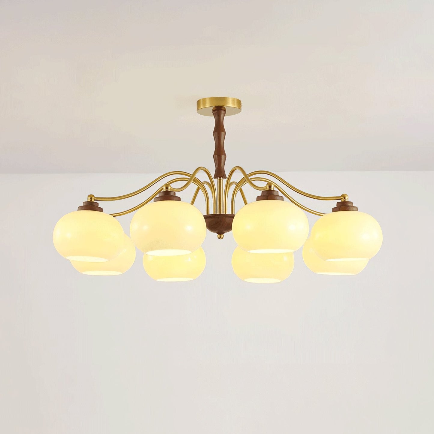 Persimmon Glass Globe Chandelier - Elegant Design & Adjustable Height