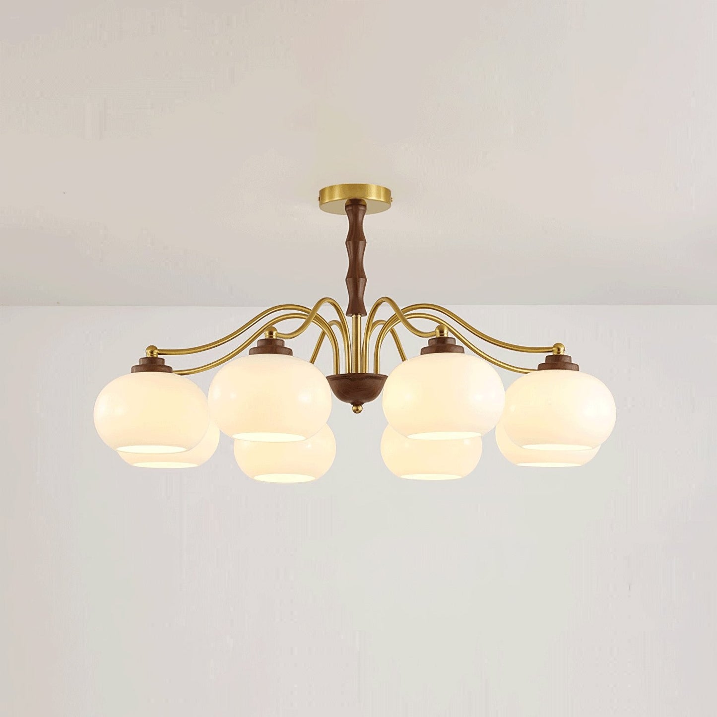 Persimmon Glass Globe Chandelier - Elegant Design & Adjustable Height