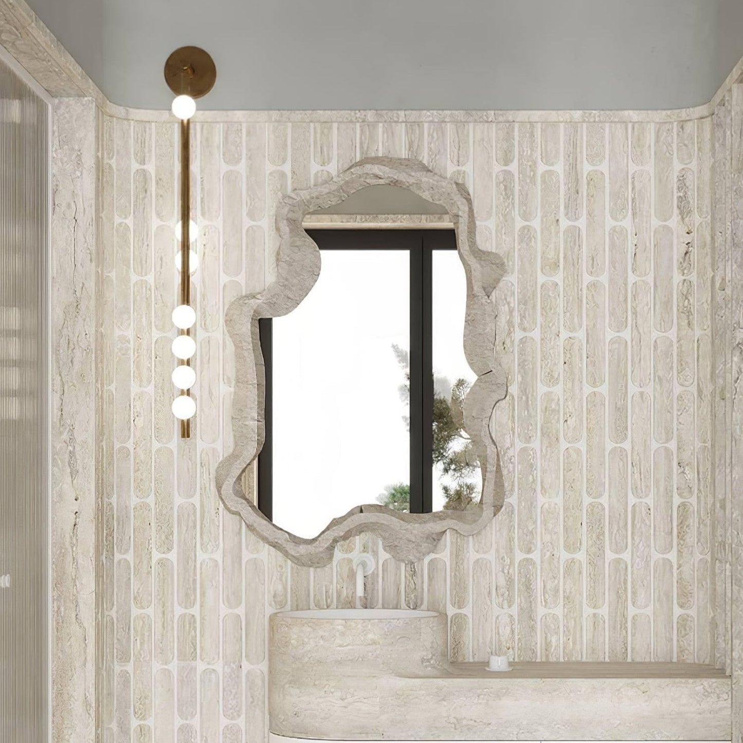 Brass Glass Tube Wall Lamp - Elegant Design with Adjustable Lighting