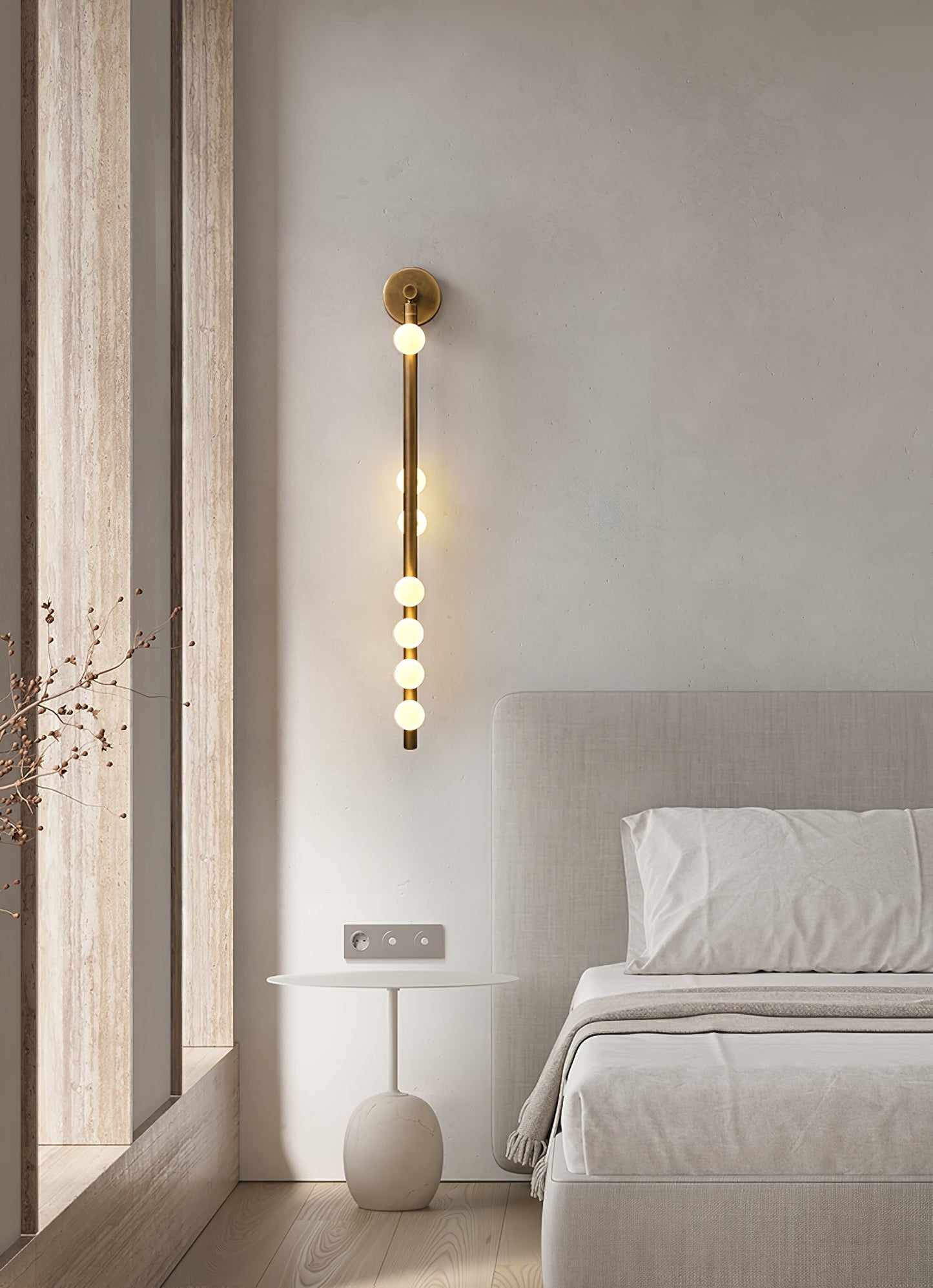 Brass Glass Tube Wall Lamp - Elegant Design with Adjustable Lighting