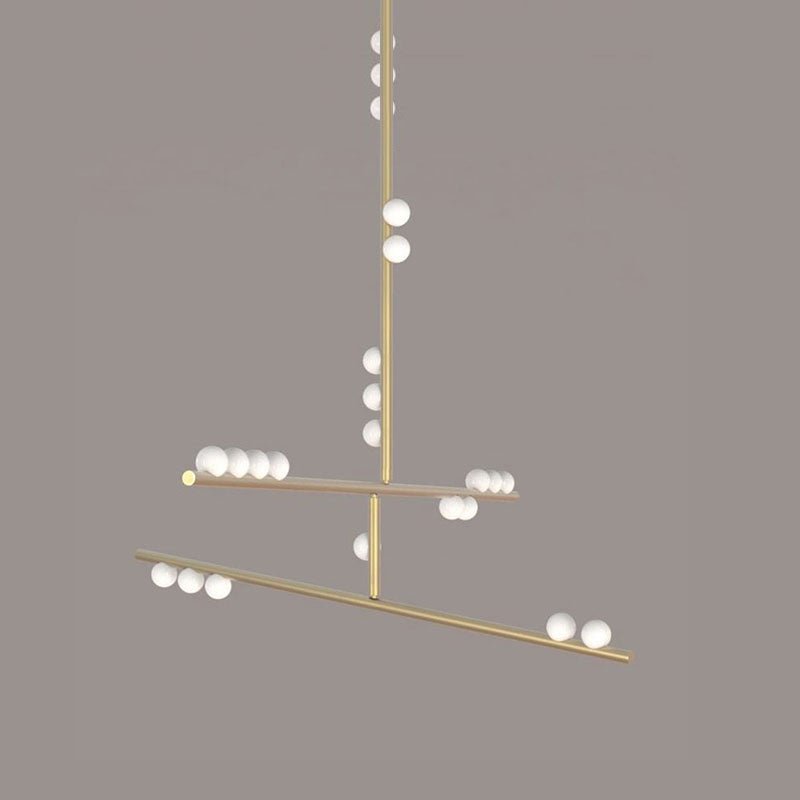 Elegant Brass Glass Drop Chandelier with Adjustable Height & LED Compa