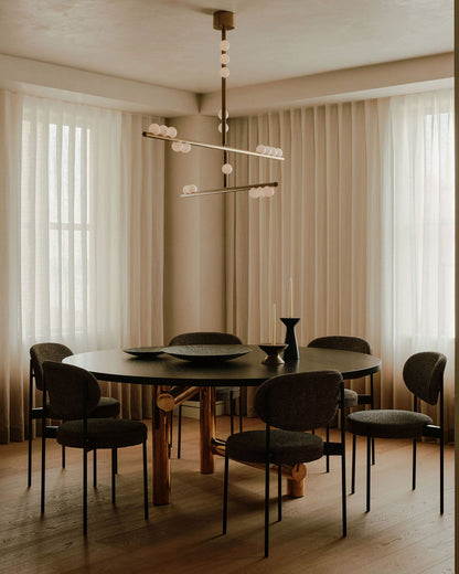 Elegant Brass Glass Drop Chandelier with Adjustable Height & LED Compa