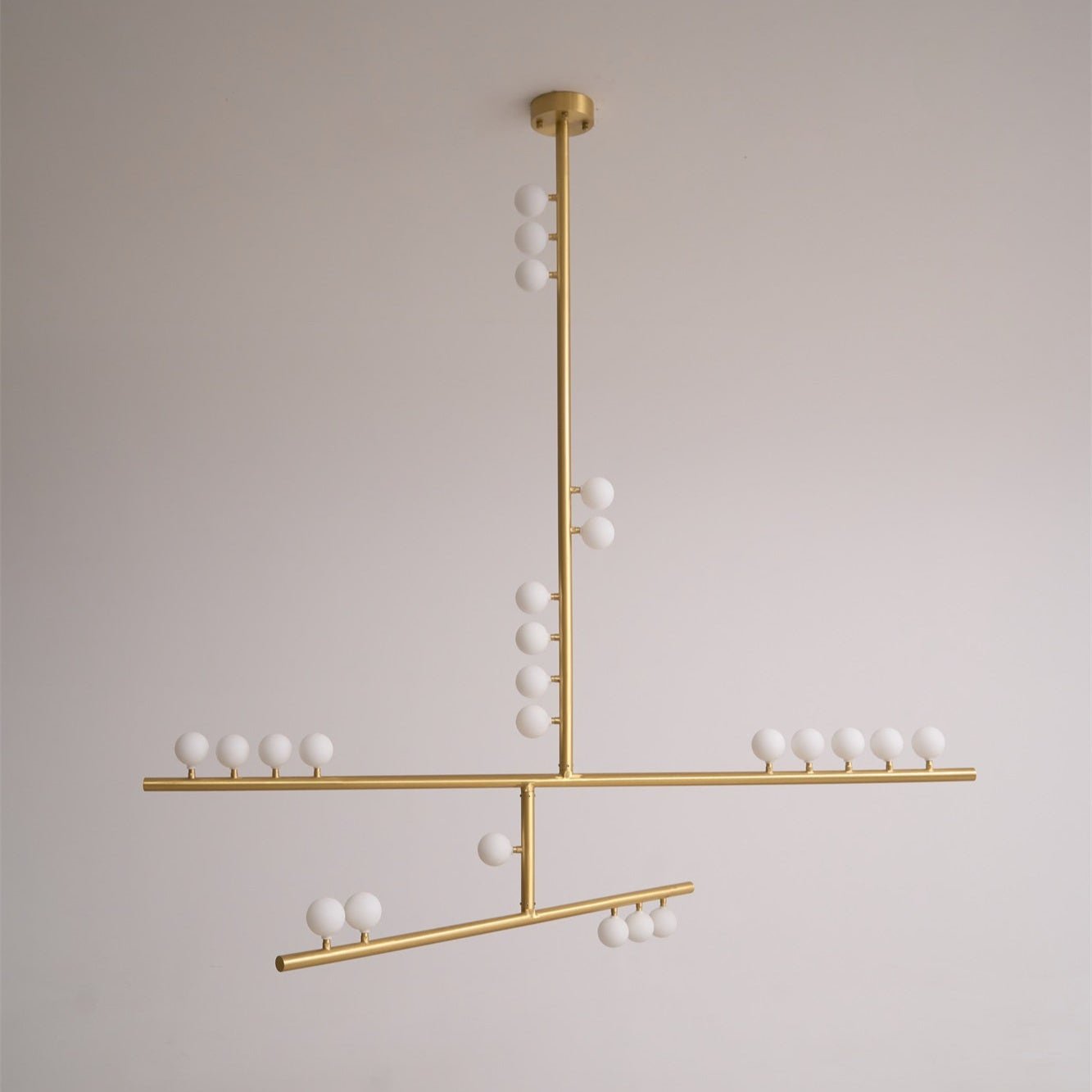 Elegant Brass Glass Drop Chandelier with Adjustable Height & LED Compa
