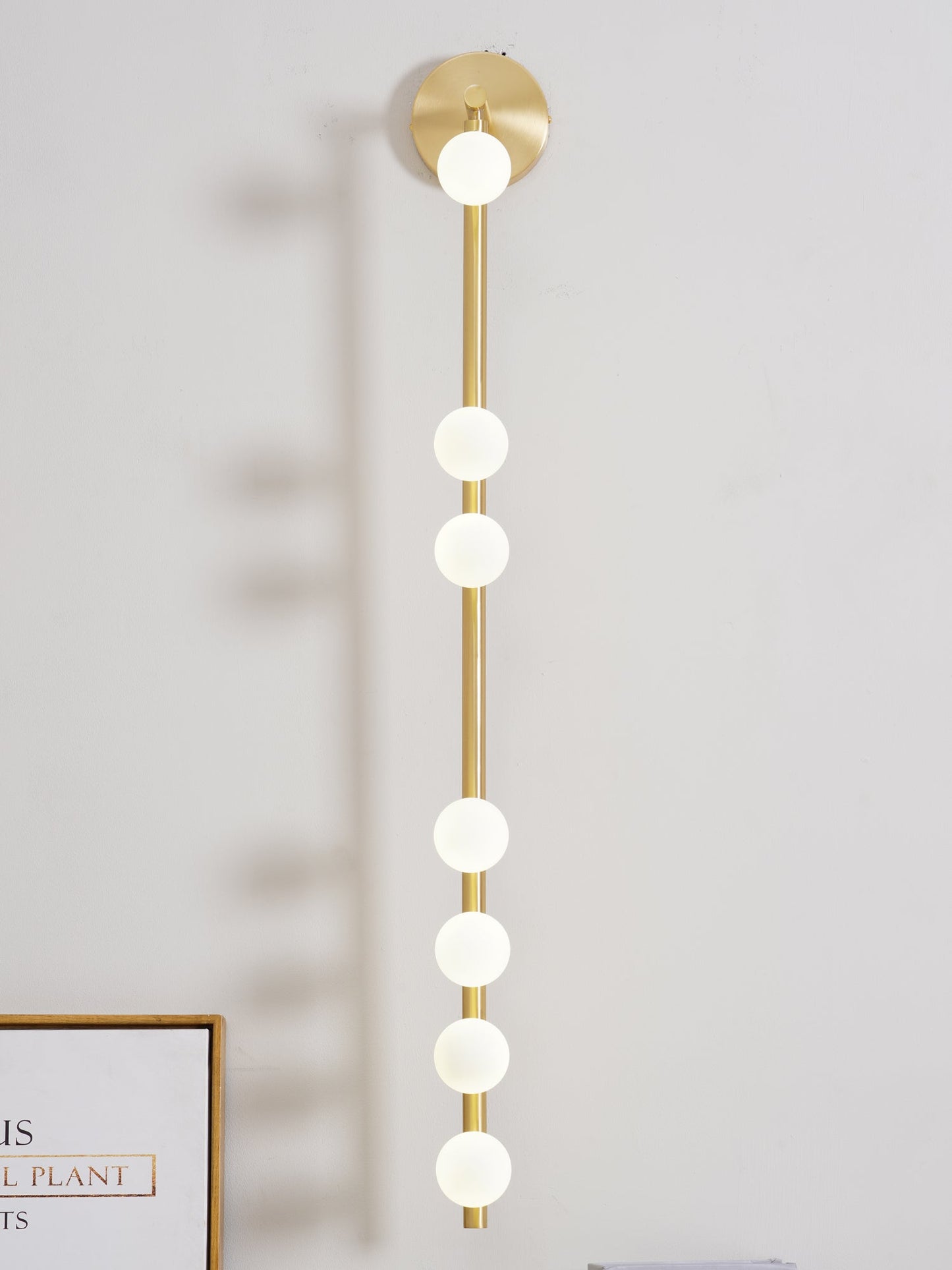 Brass Glass Tube Wall Lamp - Elegant Design with Adjustable Lighting