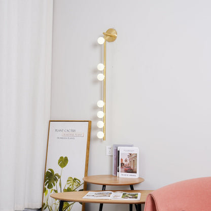 Brass Glass Tube Wall Lamp - Elegant Design with Adjustable Lighting