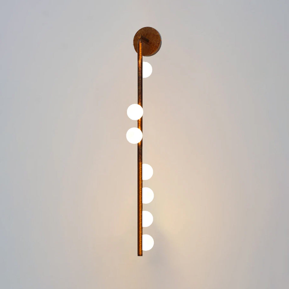 Brass Glass Tube Wall Lamp - Elegant Design with Adjustable Lighting