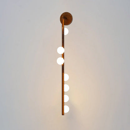Brass Glass Tube Wall Lamp - Elegant Design with Adjustable Lighting