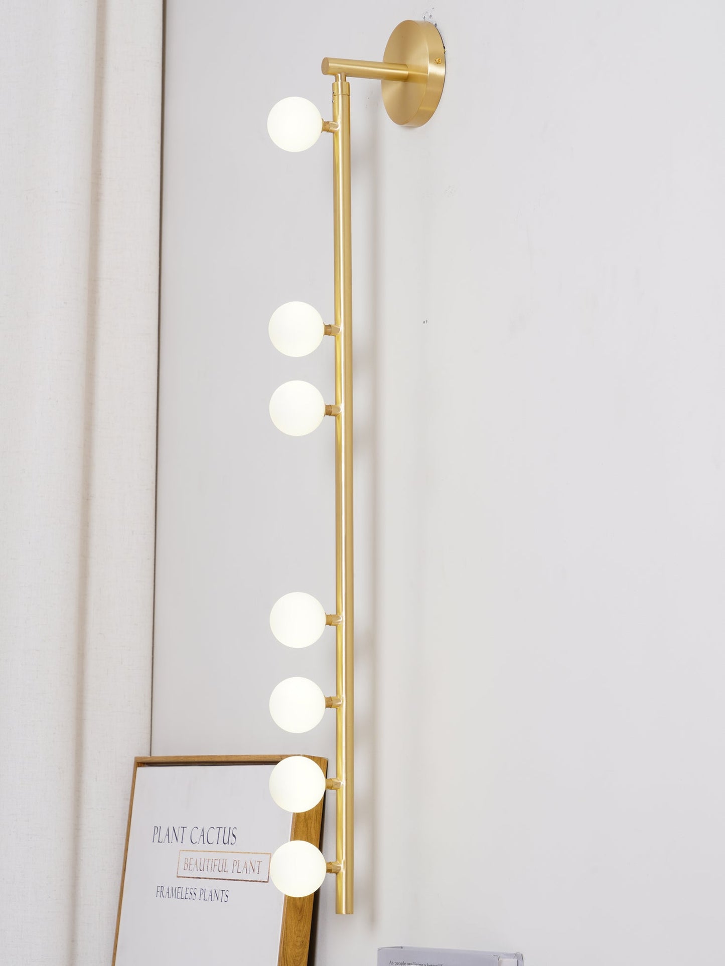 Brass Glass Tube Wall Lamp - Elegant Design with Adjustable Lighting