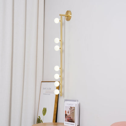 Brass Glass Tube Wall Lamp - Elegant Design with Adjustable Lighting