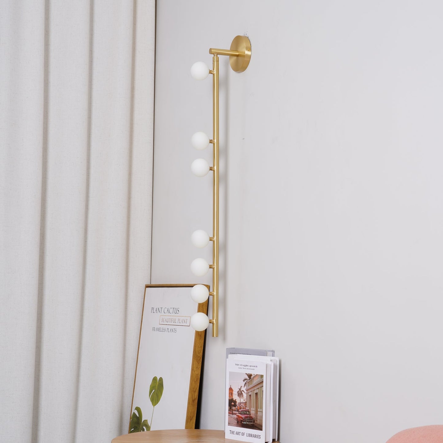 Brass Glass Tube Wall Lamp - Elegant Design with Adjustable Lighting