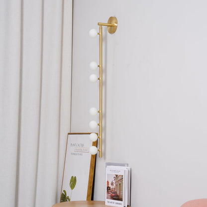 Brass Glass Tube Wall Lamp - Elegant Design with Adjustable Lighting