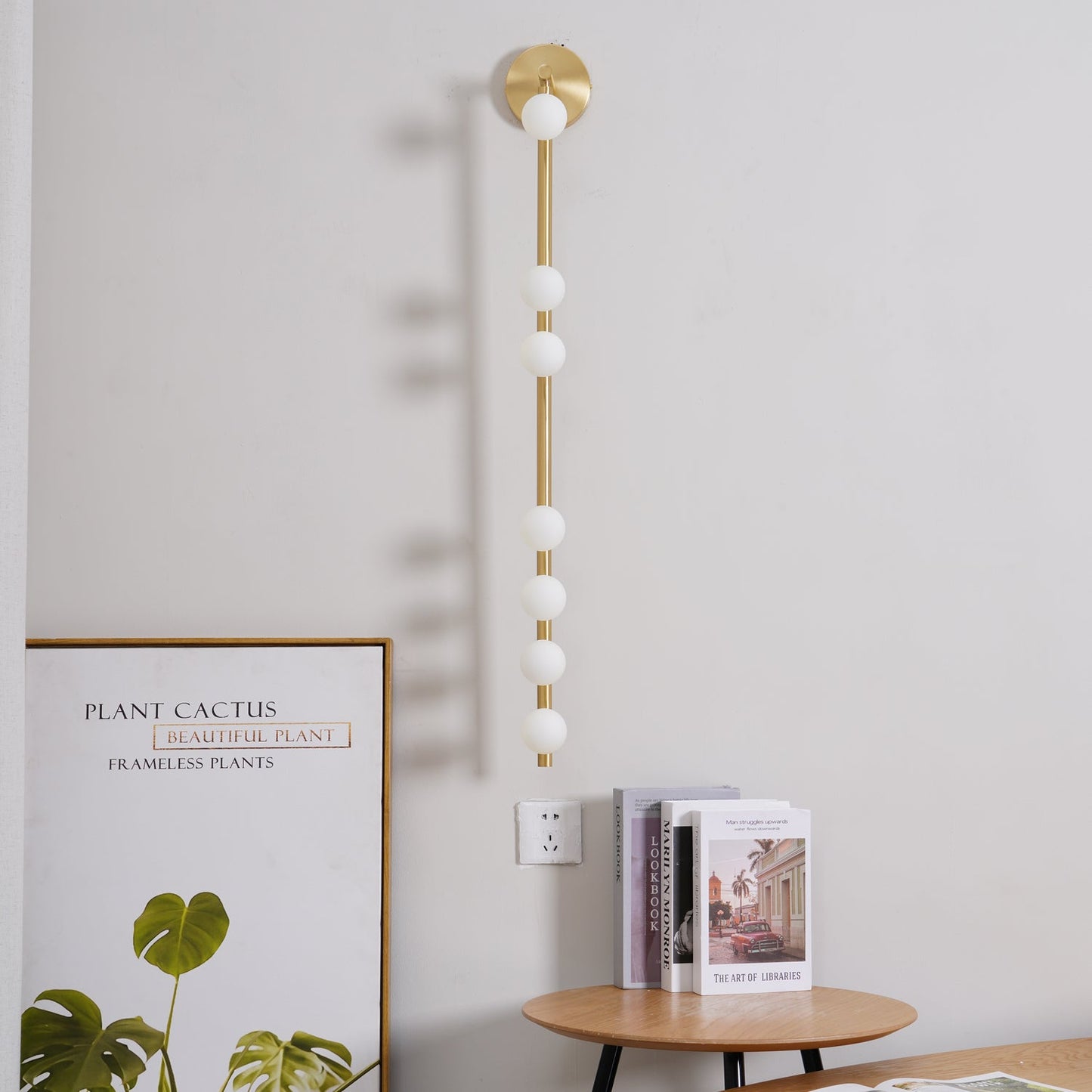 Brass Glass Tube Wall Lamp - Elegant Design with Adjustable Lighting