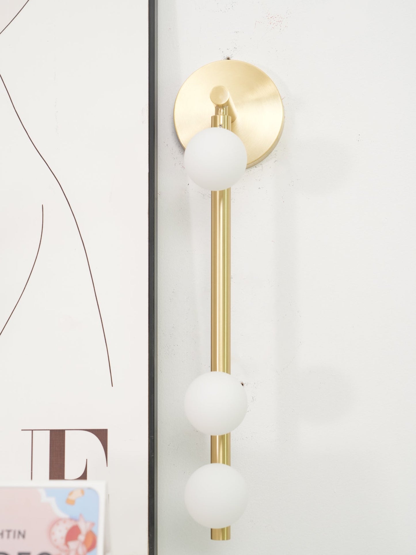 Brass Glass Tube Wall Lamp - Elegant Design with Adjustable Lighting