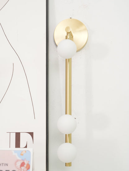 Brass Glass Tube Wall Lamp - Elegant Design with Adjustable Lighting