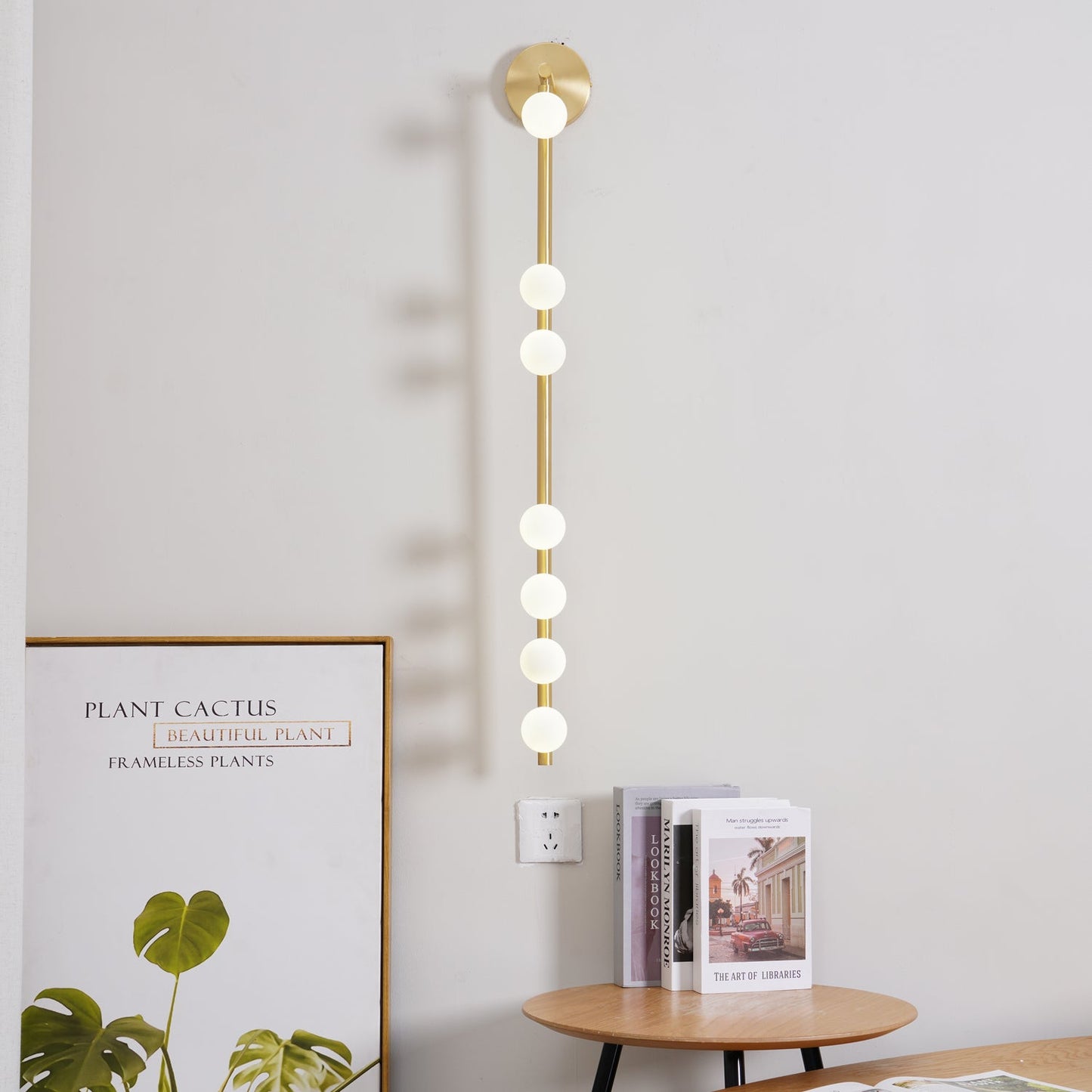 Brass Glass Tube Wall Lamp - Elegant Design with Adjustable Lighting