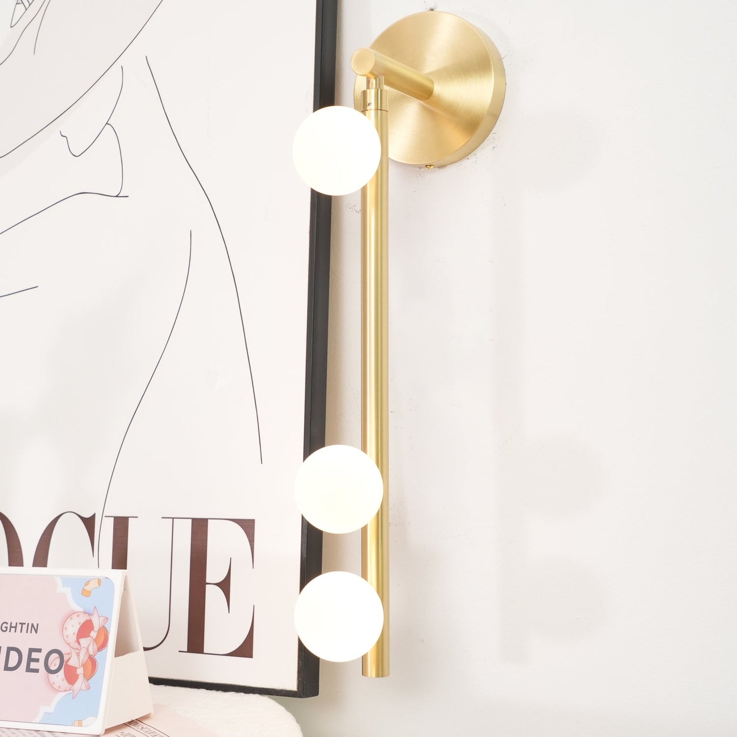 Brass Glass Tube Wall Lamp - Elegant Design with Adjustable Lighting