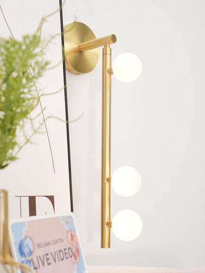 Brass Glass Tube Wall Lamp - Elegant Design with Adjustable Lighting