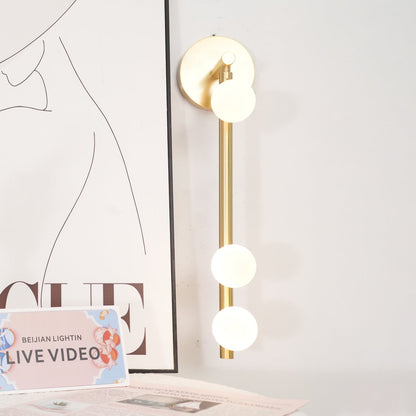 Brass Glass Tube Wall Lamp - Elegant Design with Adjustable Lighting