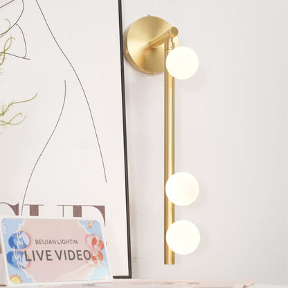 Brass Glass Tube Wall Lamp - Elegant Design with Adjustable Lighting