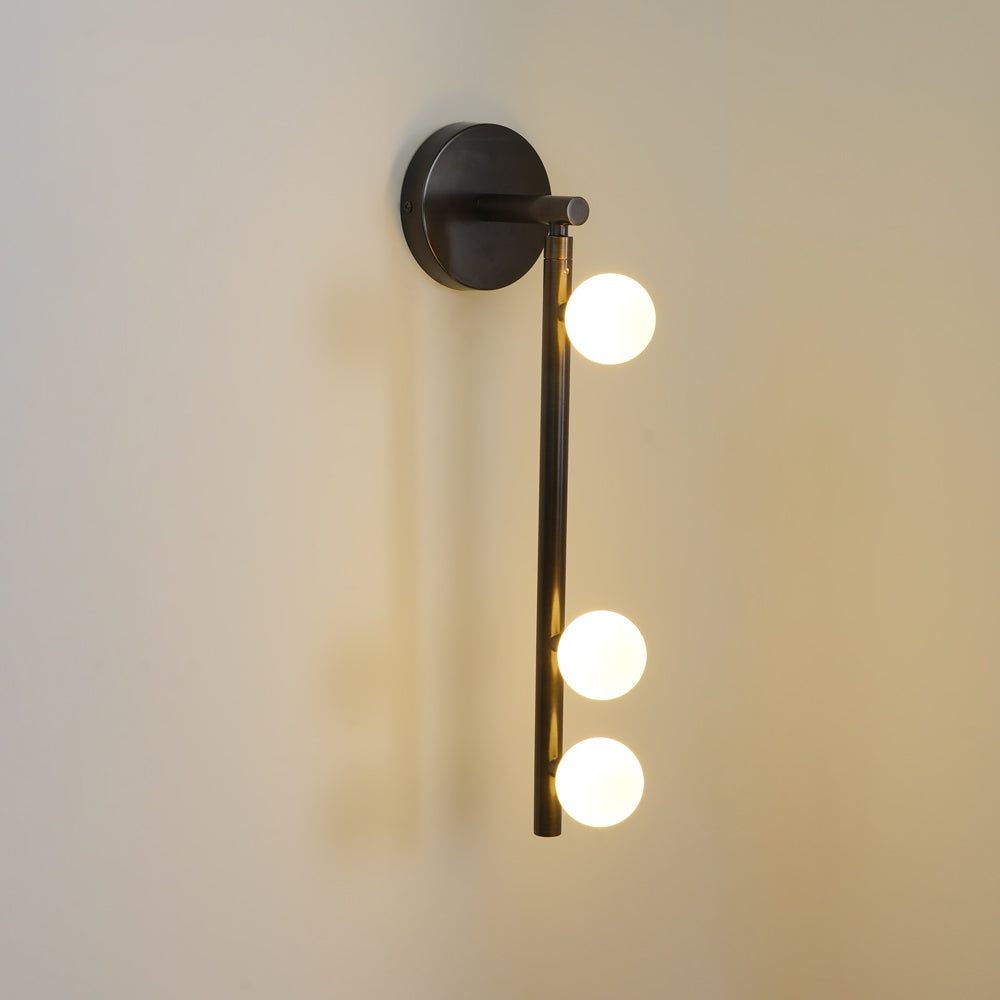 Brass Glass Tube Wall Lamp - Elegant Design with Adjustable Lighting