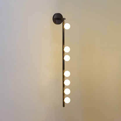 Brass Glass Tube Wall Lamp - Elegant Design with Adjustable Lighting
