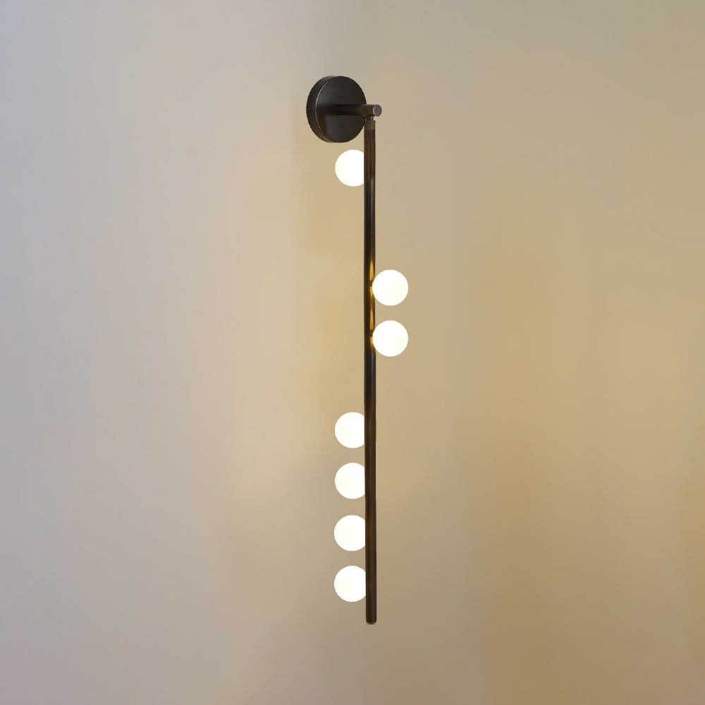 Brass Glass Tube Wall Lamp - Elegant Design with Adjustable Lighting