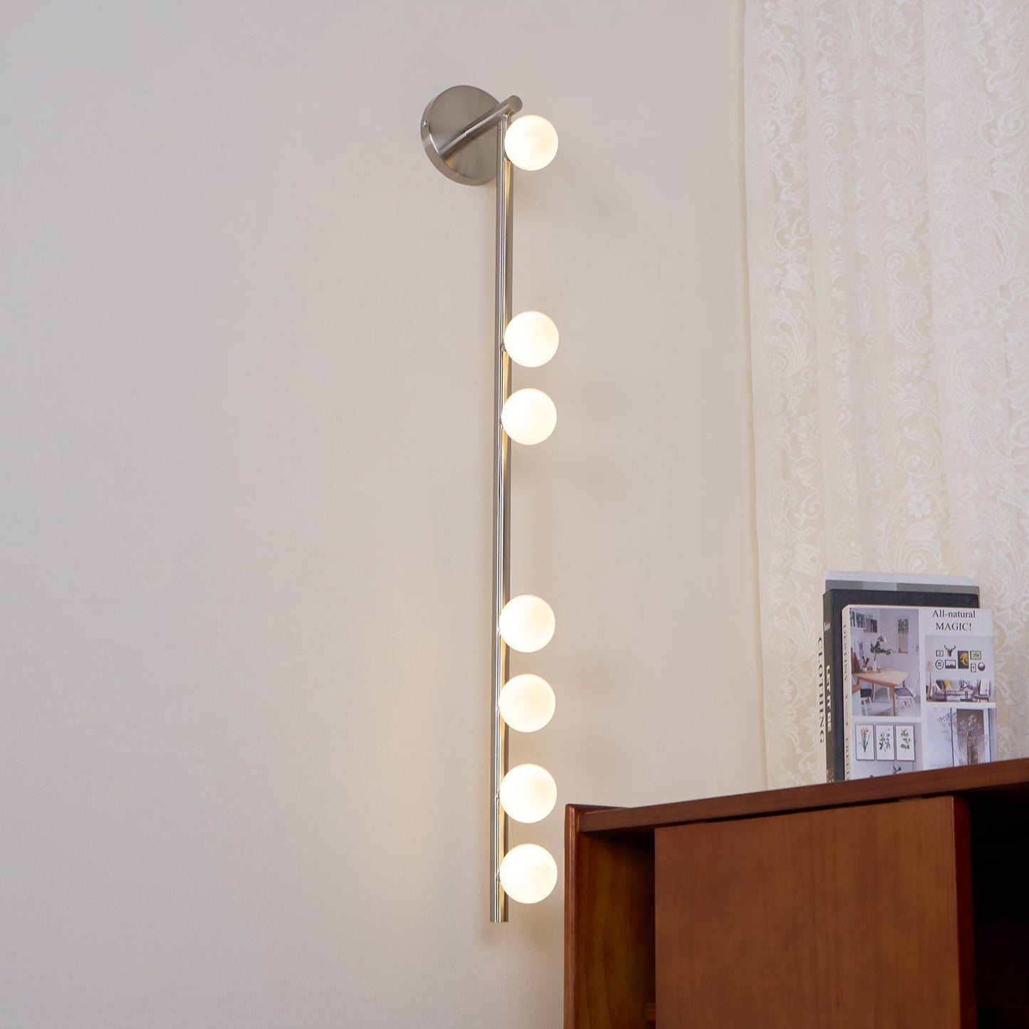 Brass Glass Tube Wall Lamp - Elegant Design with Adjustable Lighting