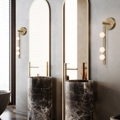 Brass Glass Tube Wall Lamp - Elegant Design with Adjustable Lighting