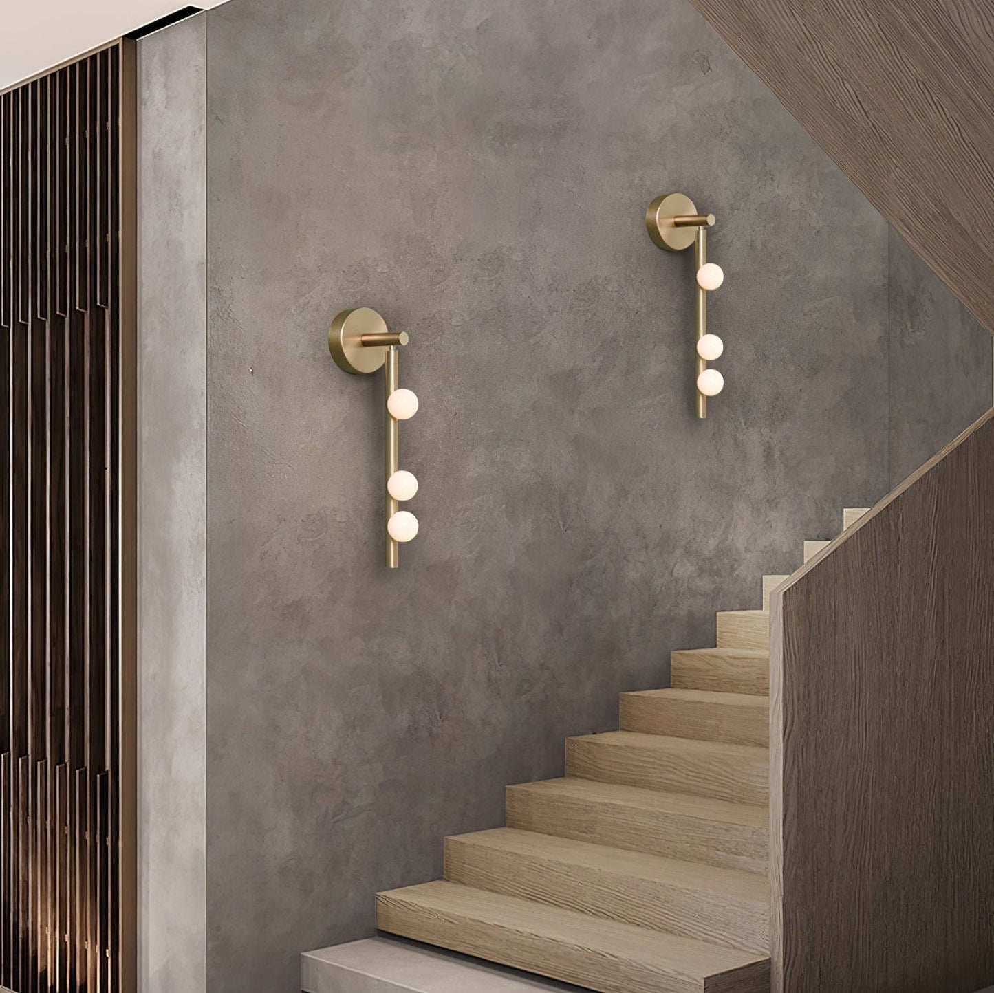 Brass Glass Tube Wall Lamp - Elegant Design with Adjustable Lighting
