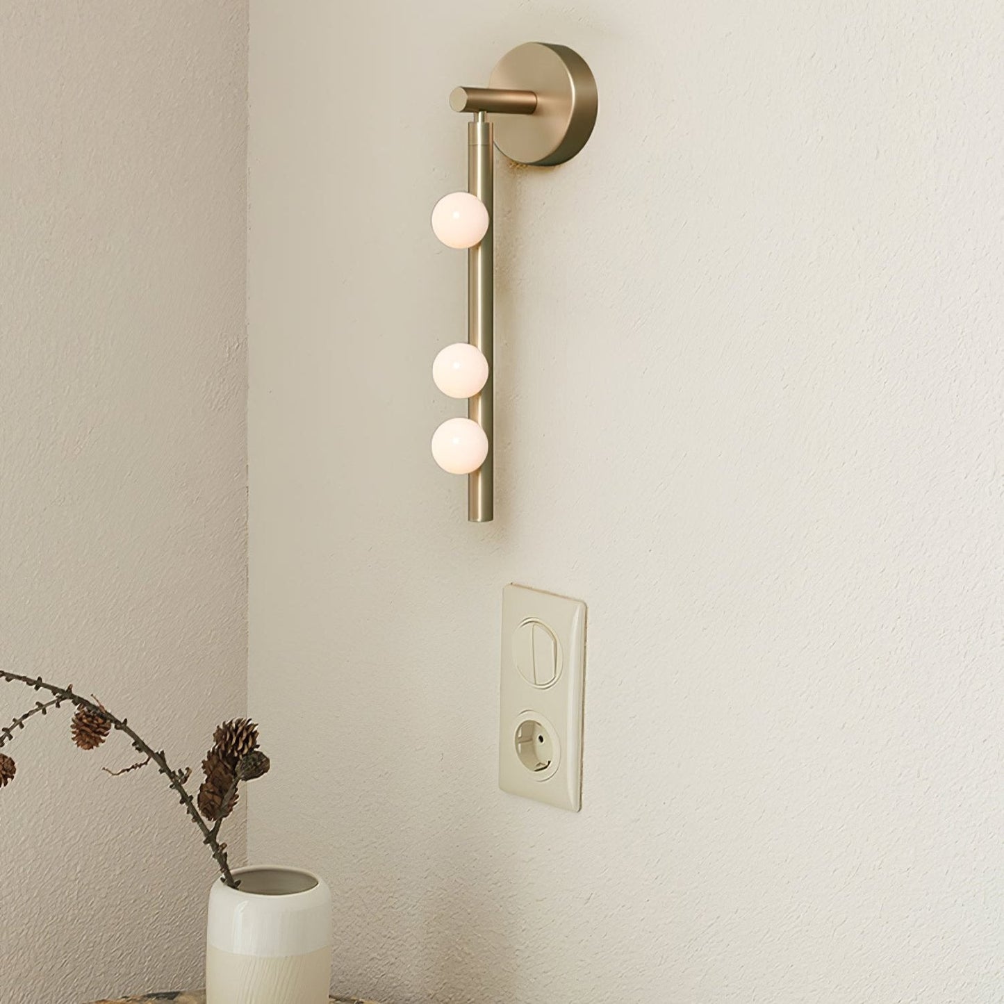 Brass Glass Tube Wall Lamp - Elegant Design with Adjustable Lighting
