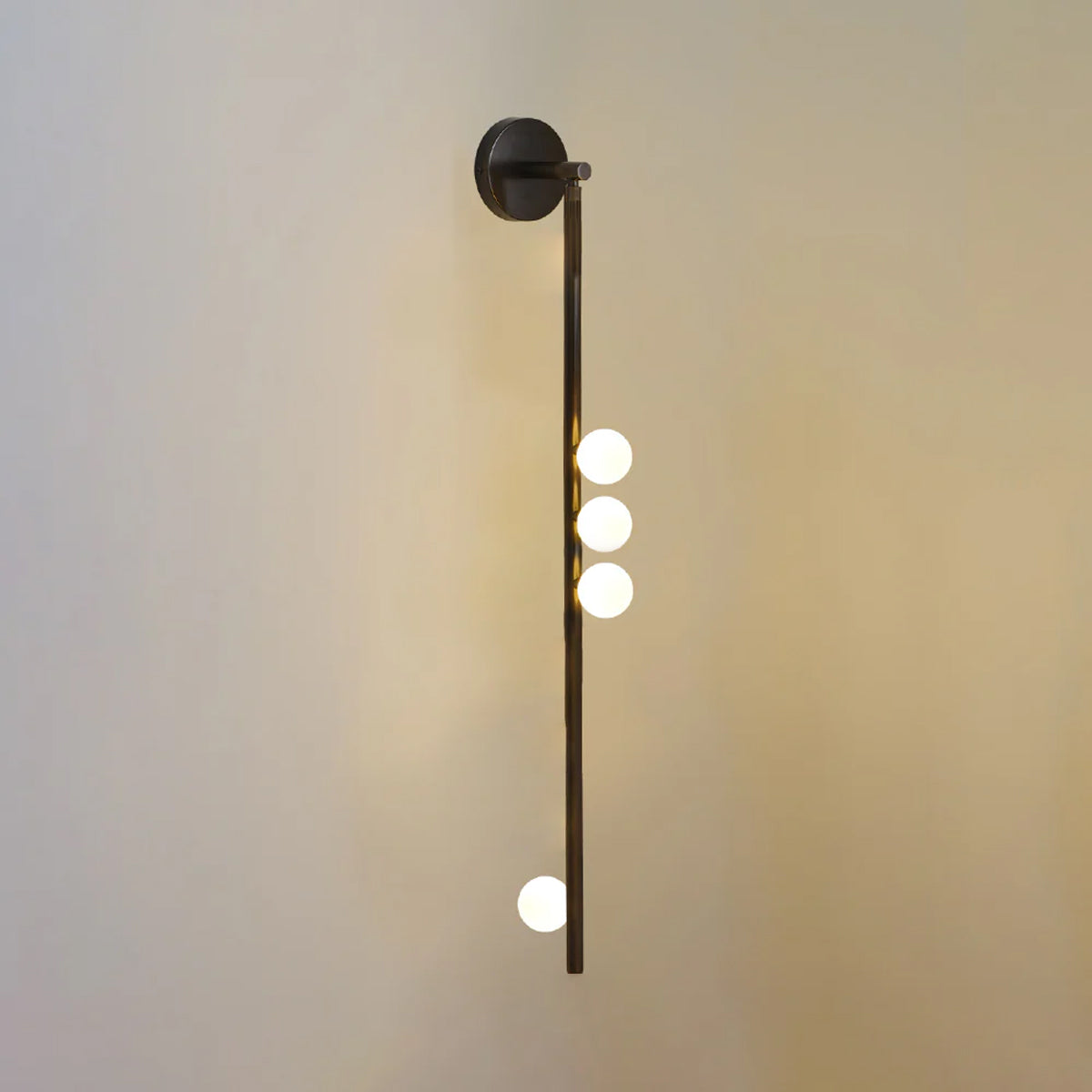 Brass Glass Tube Wall Lamp - Elegant Design with Adjustable Lighting