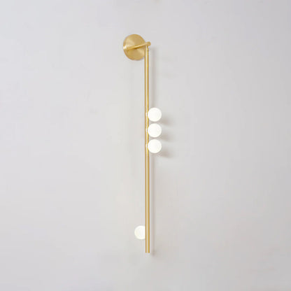 Brass Glass Tube Wall Lamp - Elegant Design with Adjustable Lighting