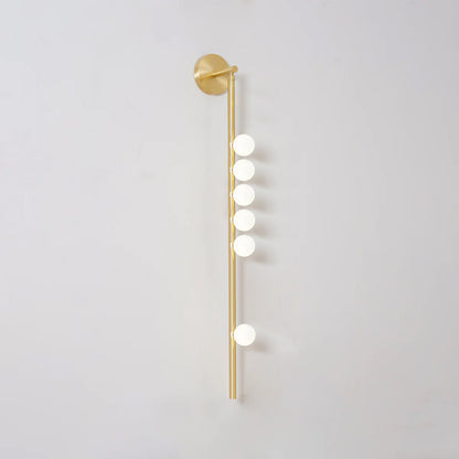 Brass Glass Tube Wall Lamp - Elegant Design with Adjustable Lighting
