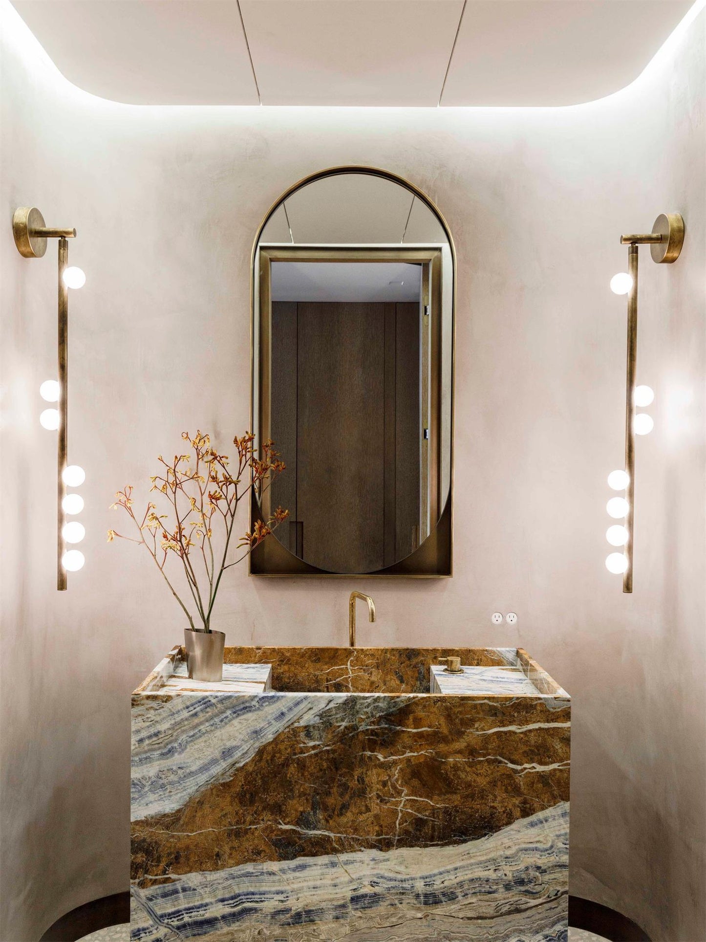 Brass Glass Tube Wall Lamp - Elegant Design with Adjustable Lighting