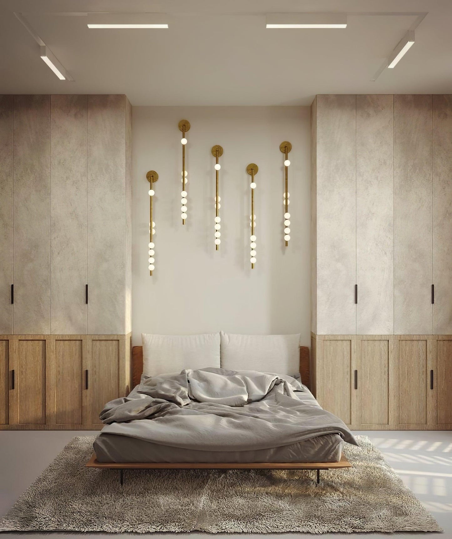 Brass Glass Tube Wall Lamp - Elegant Design with Adjustable Lighting