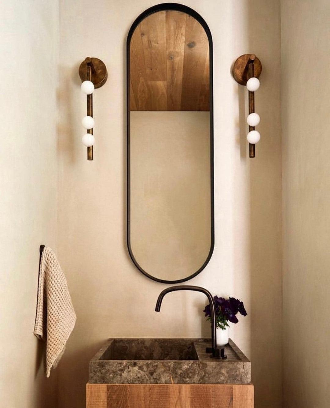 Brass Glass Tube Wall Lamp - Elegant Design with Adjustable Lighting