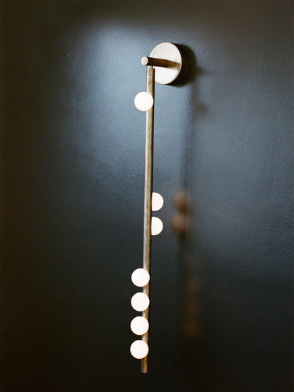 Brass Glass Tube Wall Lamp - Elegant Design with Adjustable Lighting
