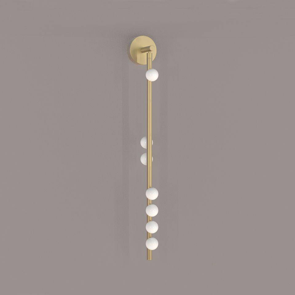 Brass Glass Tube Wall Lamp - Elegant Design with Adjustable Lighting
