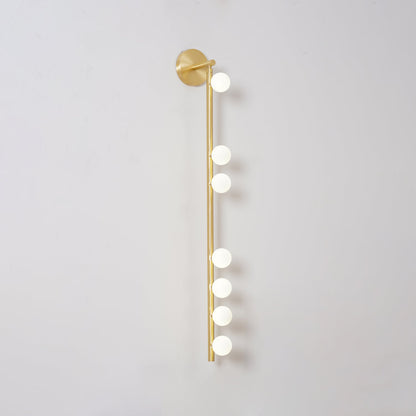 Brass Glass Tube Wall Lamp - Elegant Design with Adjustable Lighting